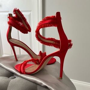 Gianvito Rossi Satin Raw-Edge Trim Heels